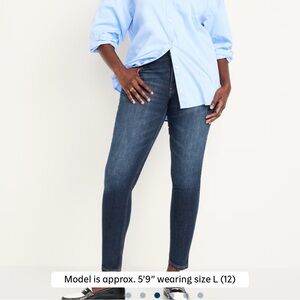 Old Navy Mid Rise Rockstar Super Skinny Dark wash Denim Fringe Jeans